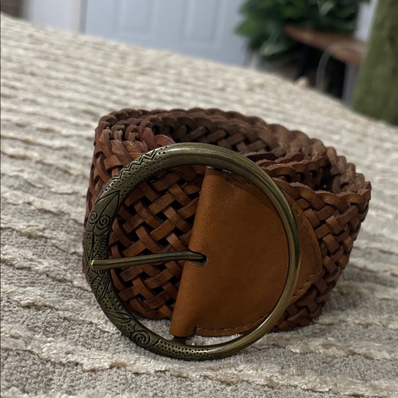 Chico’s Woven Brown Bohemian Leather Buckle Belt Size XL/XXL main image 8